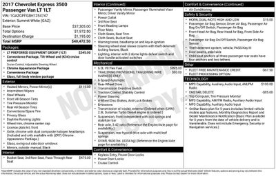 2017 Chevrolet Express Passenger 3500 LT