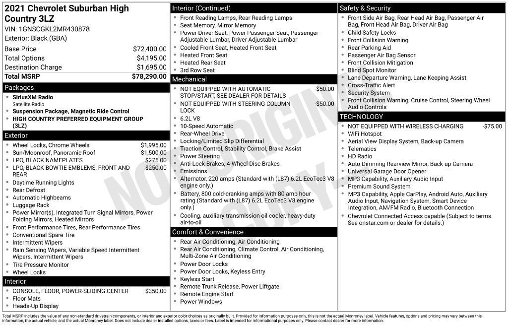 2021 Chevrolet Suburban High Country