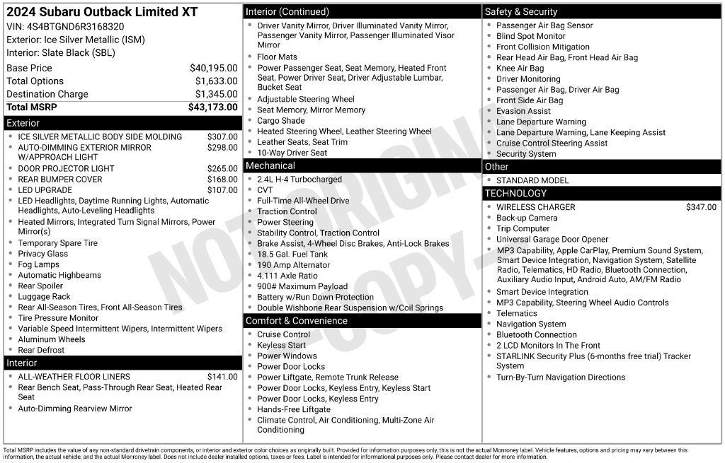 2024 Subaru Outback Limited XT