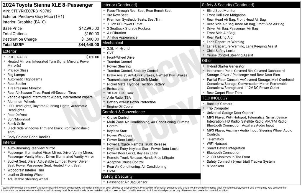 2024 Toyota Sienna XLE