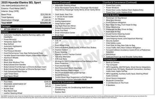 2025 Hyundai Elantra SEL Sport