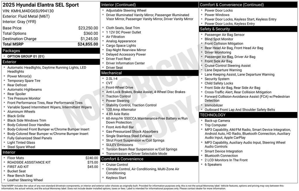 2025 Hyundai Elantra SEL Sport