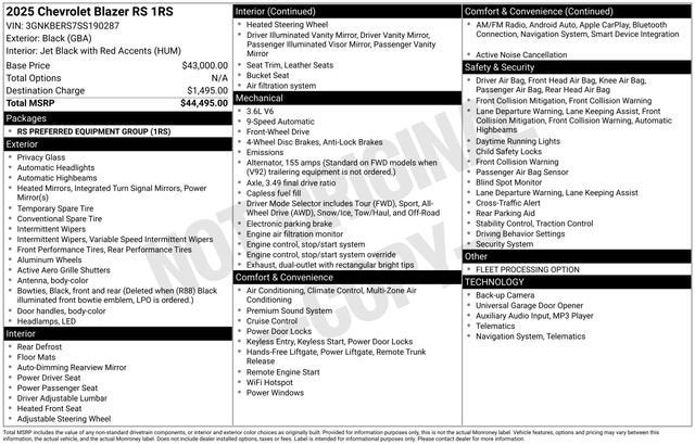 2025 Chevrolet Blazer RS