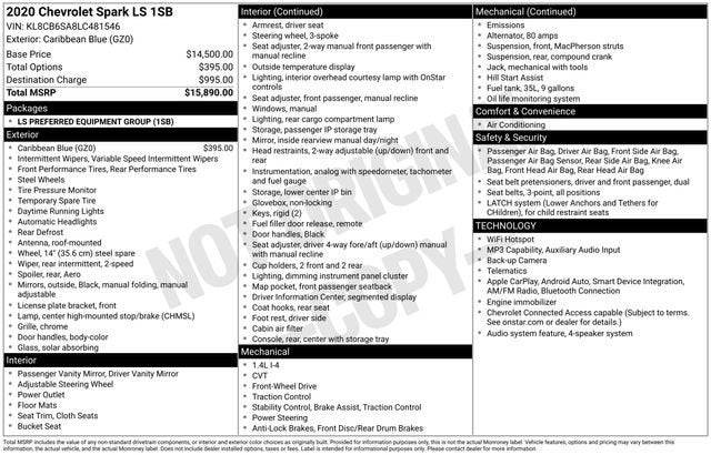 2020 Chevrolet Spark LS