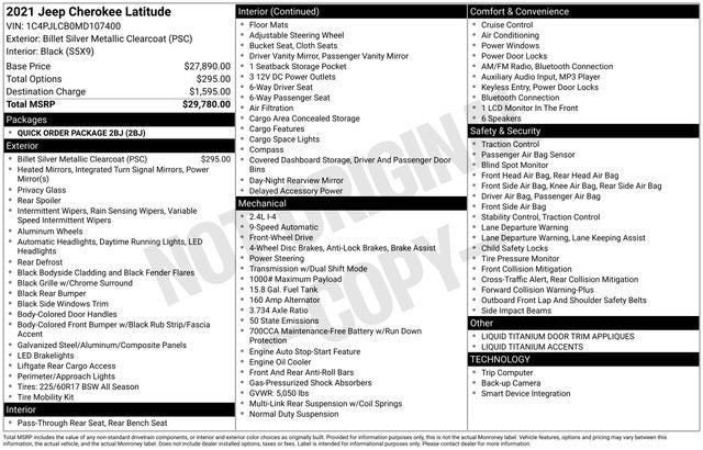 2021 Jeep Cherokee Latitude