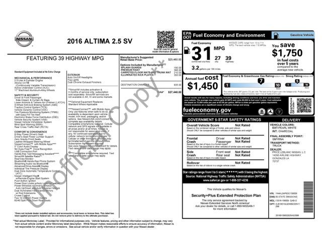 2016 Nissan Altima 2.5 SV