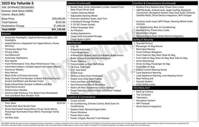 2025 Kia Telluride S