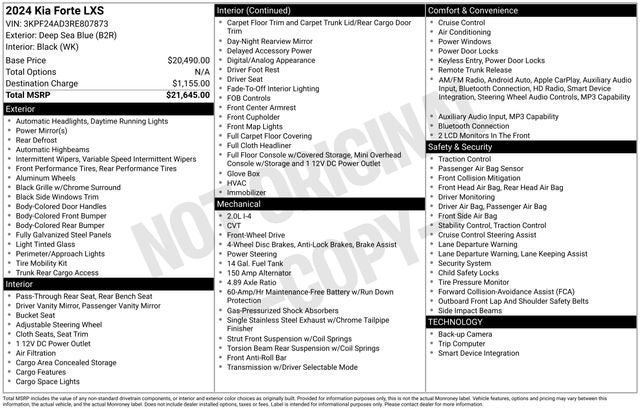 2024 Kia Forte LXS