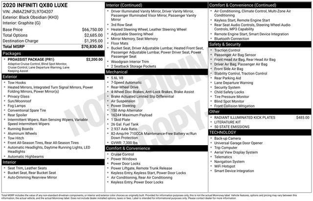 2020 INFINITI QX80 LUXE