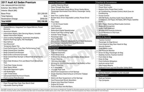 2017 Audi A3 2.0T Premium FrontTrak