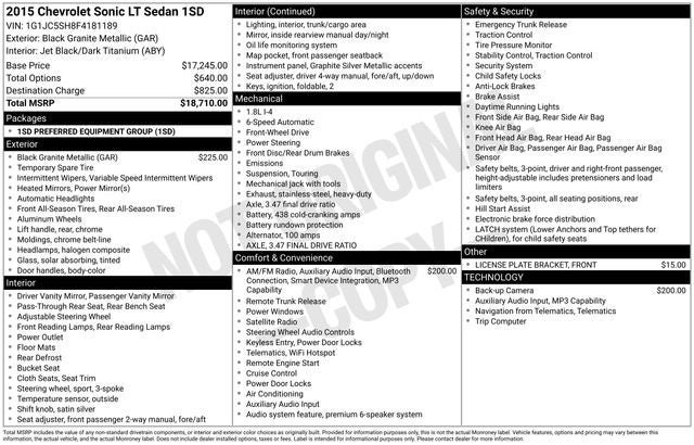 2015 Chevrolet Sonic LT