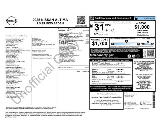 2025 Nissan Altima 2.5 SR