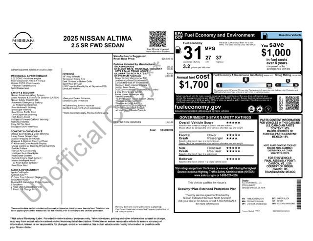2025 Nissan Altima 2.5 SR