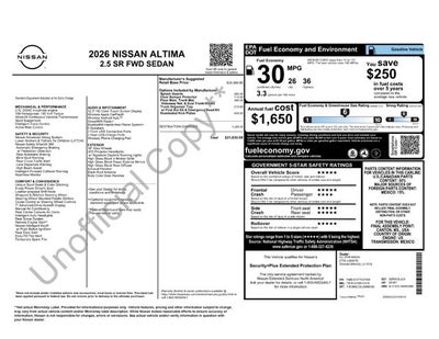2026 Nissan Altima SR