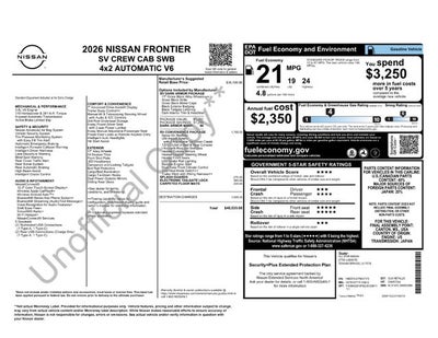 2026 Nissan Frontier Crew Cab SV