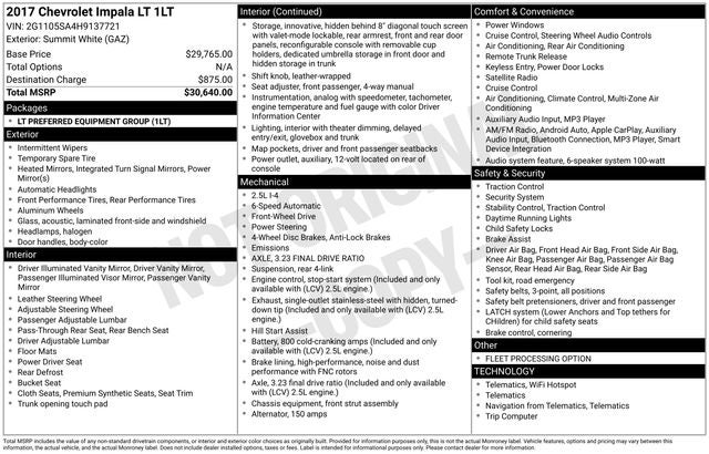 2017 Chevrolet Impala LT 1LT