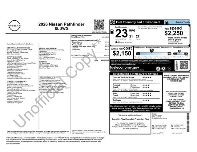 2026 Nissan Pathfinder SL
