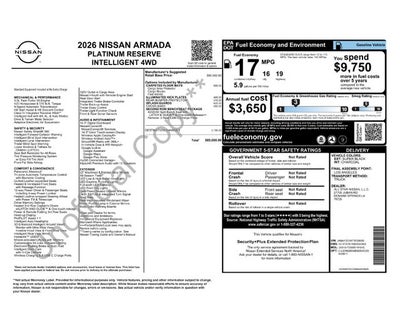 2026 Nissan Armada Platinum Reserve