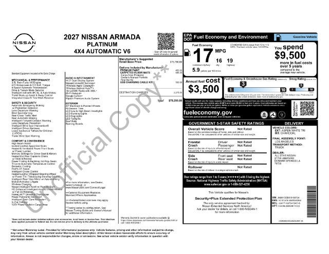 2027 Nissan Armada Platinum
