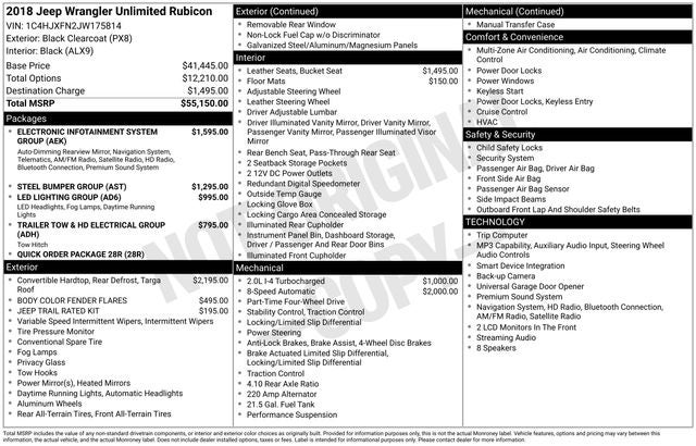 2018 Jeep All-New Wrangler Unlimited Rubicon
