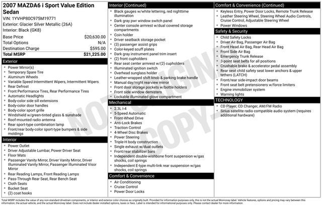 2007 Mazda Mazda6 i Sport VE