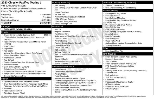 2023 Chrysler Pacifica Touring L