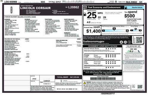 2022 Lincoln Corsair Standard
