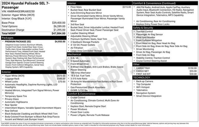2024 Hyundai Palisade SEL 7 Passenger