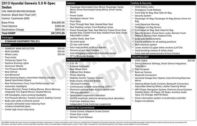 2013 Hyundai Genesis 5.0L R-Spec