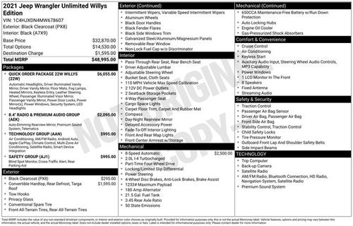 2021 Jeep Wrangler Unlimited Willys 4x4