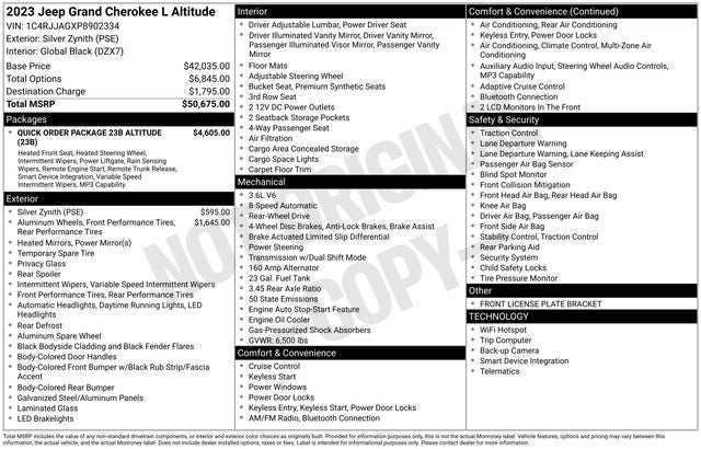 2023 Jeep Grand Cherokee L Altitude 4x2