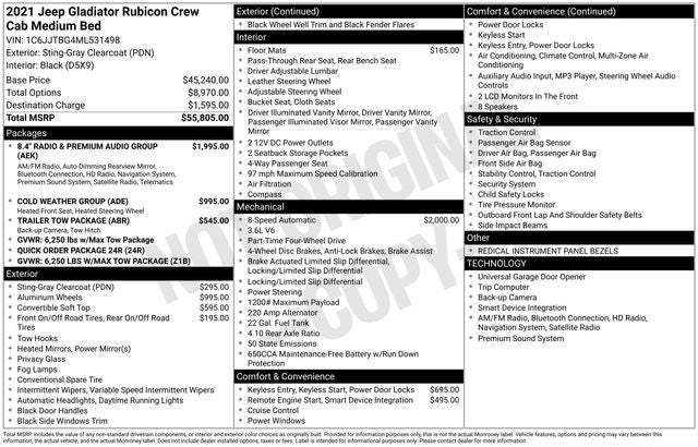 2021 Jeep Gladiator Rubicon 4x4