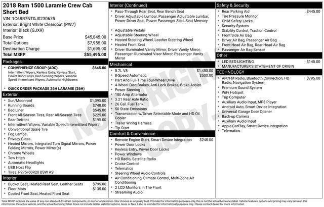 2018 RAM 1500 Laramie Crew Cab 4x4 5'7' Box
