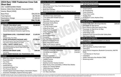2024 RAM 1500 Tradesman Crew Cab 4x4 5'7' Box