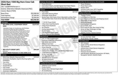 2026 RAM 1500 Big Horn Crew Cab 4x4 5'7' Box