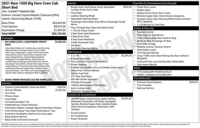 2021 RAM 1500 Big Horn/Lone Star