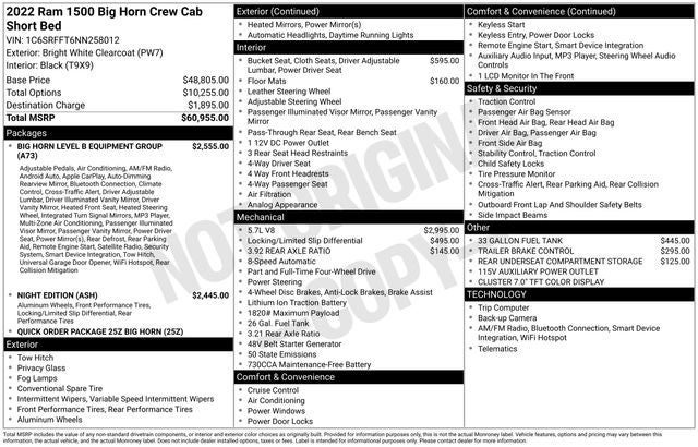 2022 RAM 1500 Big Horn/Lone Star