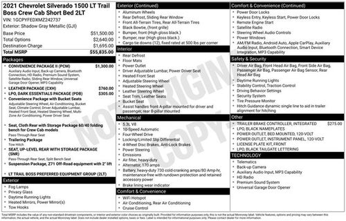 2021 Chevrolet Silverado 1500 4WD Crew Cab Short Bed LT Trail Boss