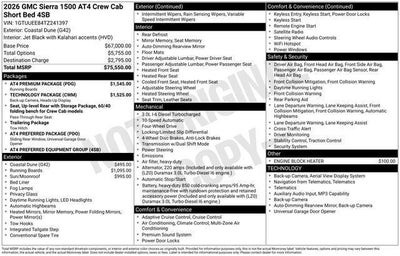 2026 GMC Sierra 1500 Crew Cab, Short Bed, AT4, 4WD