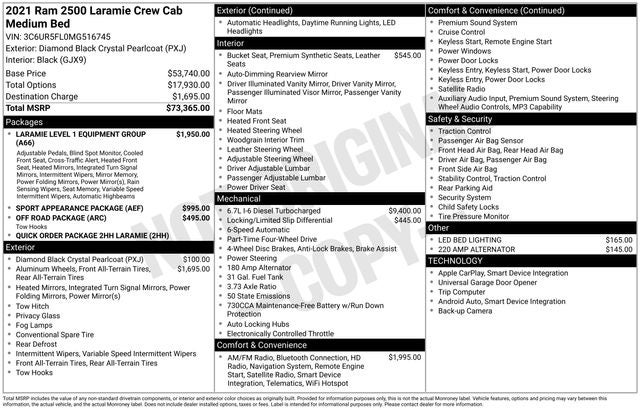 2021 RAM 2500 Laramie Crew Cab 4x4 6'4' Box