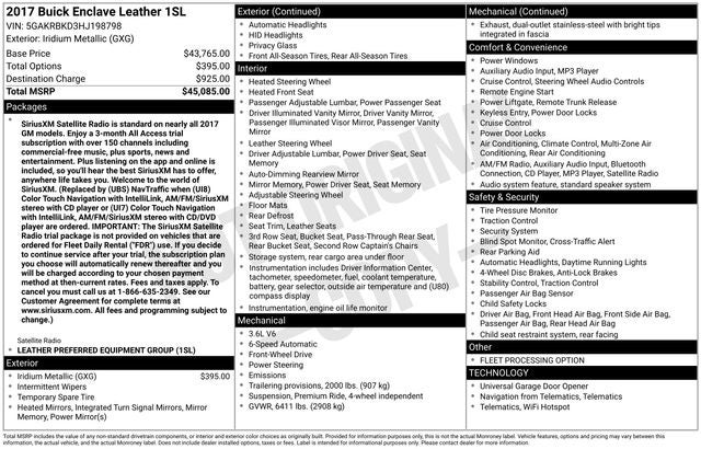 2017 Buick Enclave Leather Group