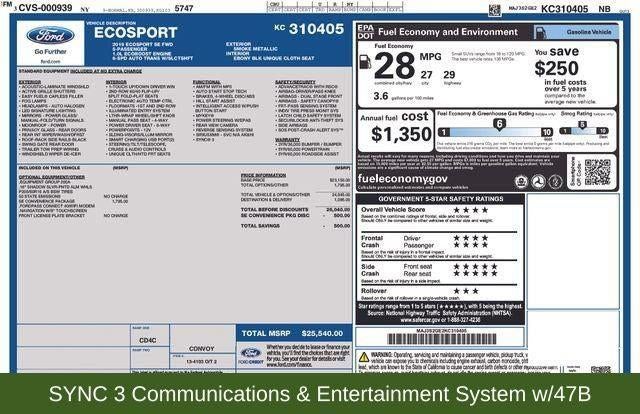 2019 Ford EcoSport SE