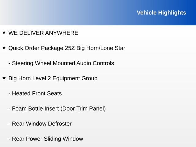 2019 RAM 1500 Big Horn/Lone Star