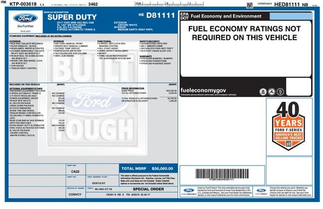 2017 Ford F-250SD XL Service Body