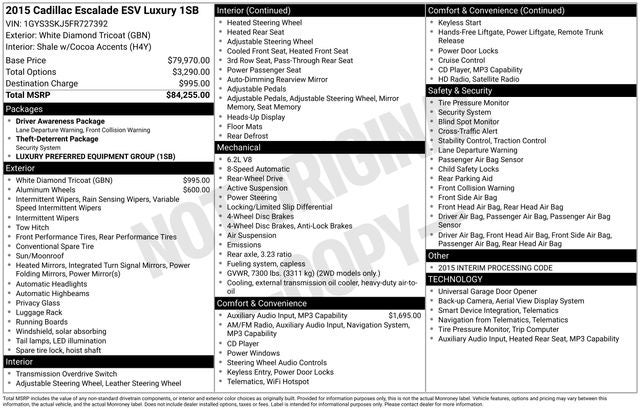 2015 Cadillac Escalade ESV Luxury