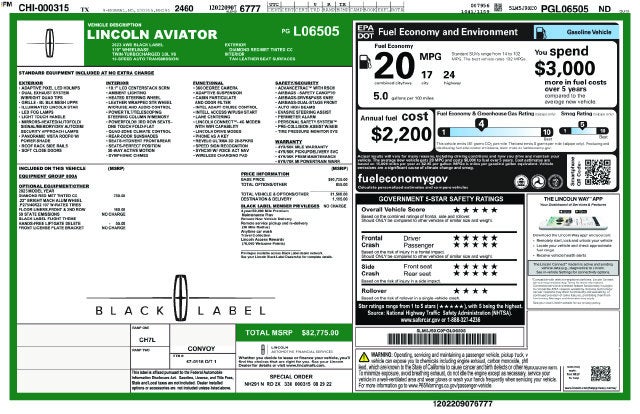 2023 Lincoln Aviator Black Label Premium