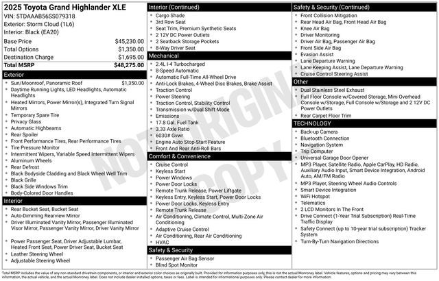 2025 Toyota Grand Highlander XLE
