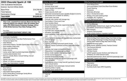 2022 Chevrolet Spark LS