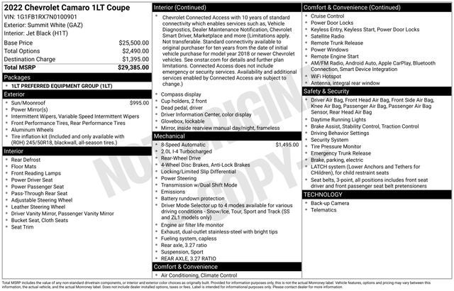 2022 Chevrolet Camaro 1LT