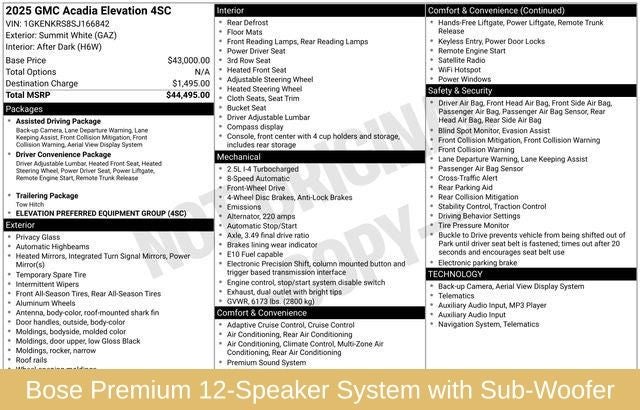 2025 GMC Acadia Elevation